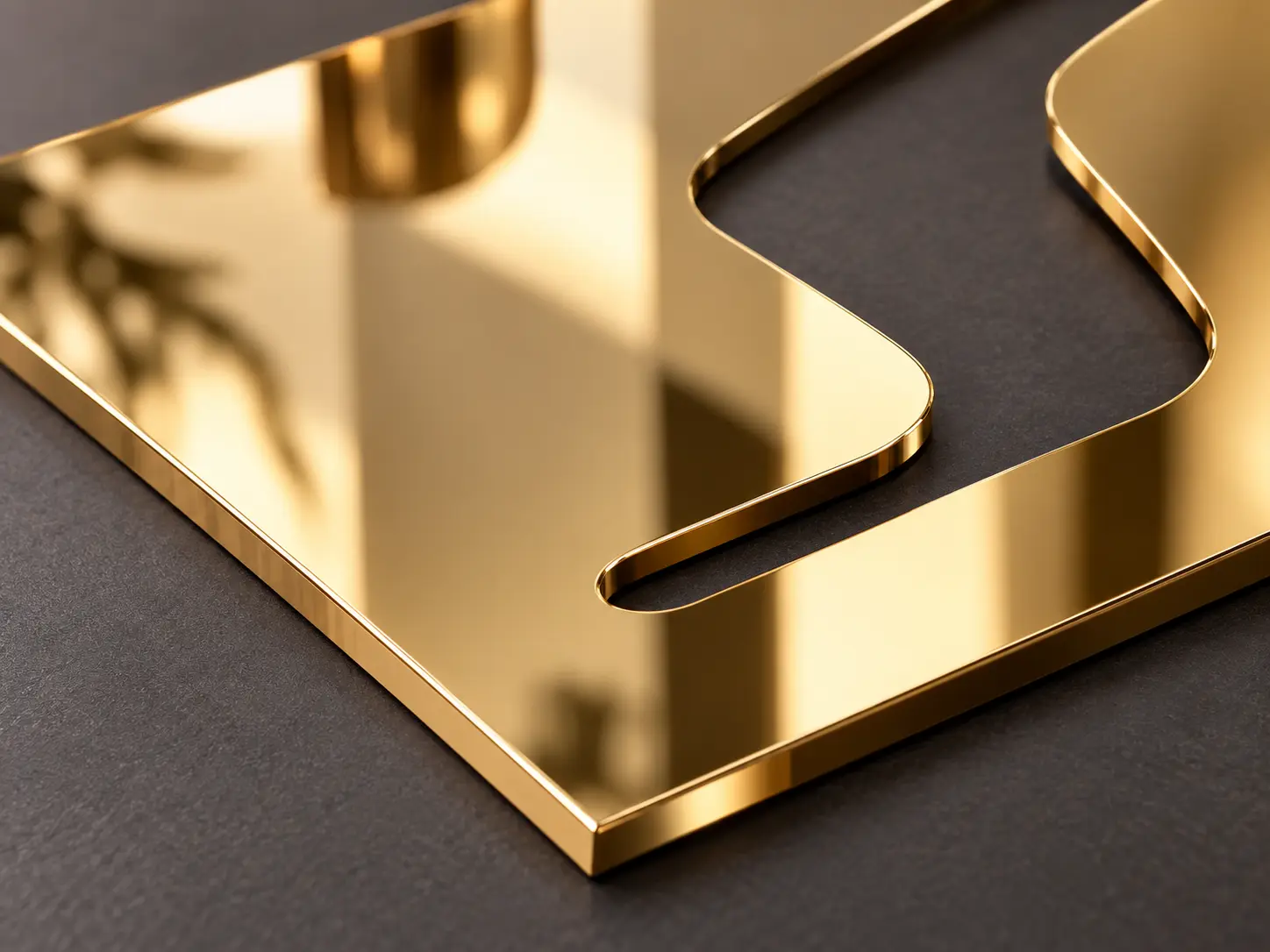 Dettaglio di un materiale oro lucido con superficie effetto specchio