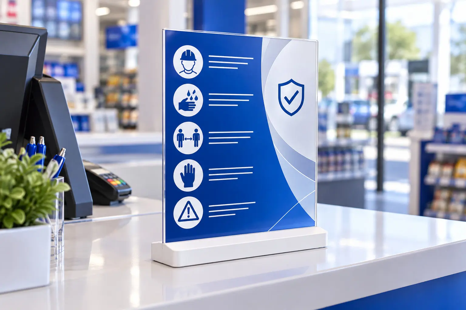 Porta avvisi personalizzato da banco